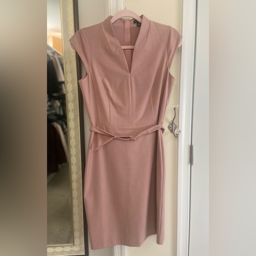Blush V-neck dress